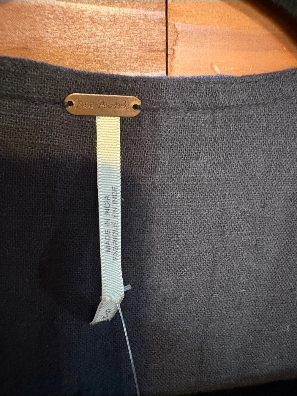 Free People Black Cotton Tunic with Subtle Label Detail